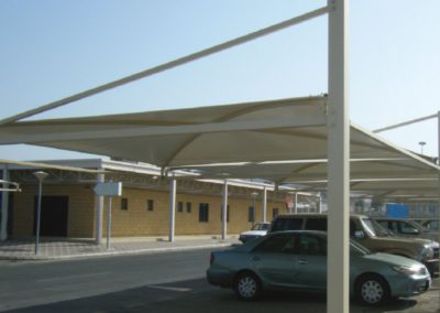 Car Parking Shades of Security Forces Center Project at Riyadh and Jeddah